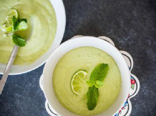 No-Cook Refreshing Mint Avocado Chilled Soup