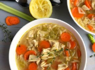 Light Greek Lemon Chicken Orzo Soup