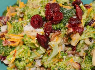 Broccoli, Dried Cranberry and Smokey Bacon Salad