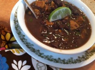 Caribbean black bean and sweet potato soup