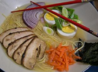 Chicken and Miso Ramen Noodle Soup