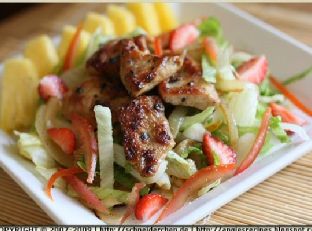 Chicken Medallions And Fruit Salad