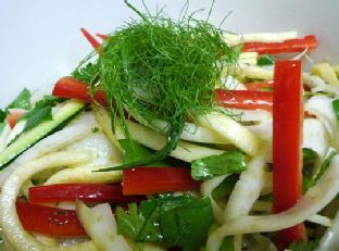 Cold Fennel and Zucchini Noodle Side Salad