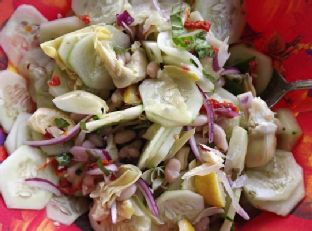 Cucumber and Cannellini Bean Side Salad