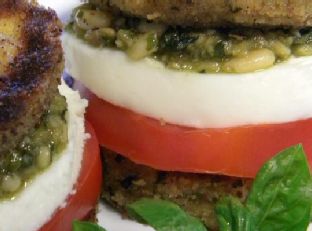 Eggplant Caprese Stack Appetizers