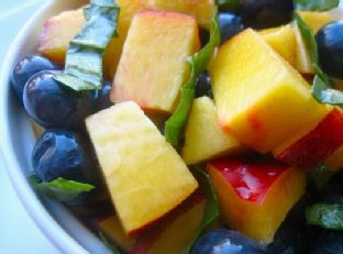 Nectarine Blueberry Basil Fruit Salad