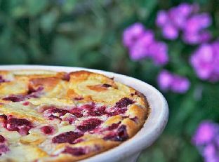 Peach Melba Clafoutis