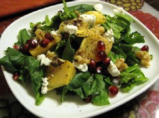 Persimmon, Pomegranate, and Goat Cheese Salad