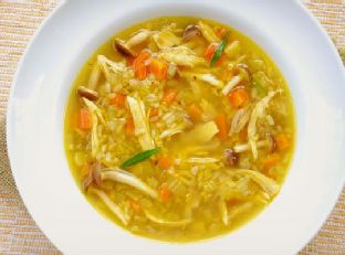 Roasted Chicken and Brown Rice Soup