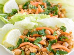 Tofu Chickpeas Lettuce Wraps