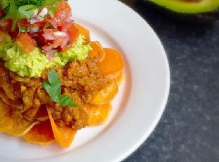 Loaded Paleo Nachos With Fresh Salsa & Guacamole