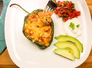 Vegetarian Enchilada Stuffed Peppers