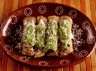 Chicken Taquitos with an Avocado Salsa