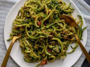 Pesto Zucchini Pasta (Whole 30 Approved)