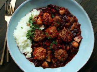 Slow Cooker Lamb Beet Meatballs