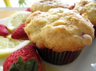 Strawberry Lemon Buttermilk Muffins