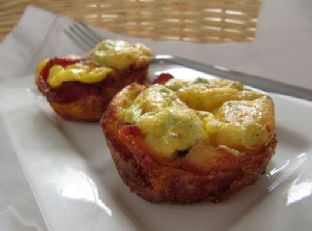 Bacon Wrapped Egg Cups with Horseradish and Cheddar