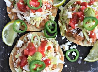 Rotisserie Chicken and Bean Tostadas