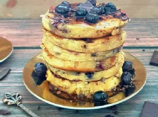 Blueberry, Chocolate & Cocao Superfood Pancakes – Gluten-Free/Paleo/Vegan