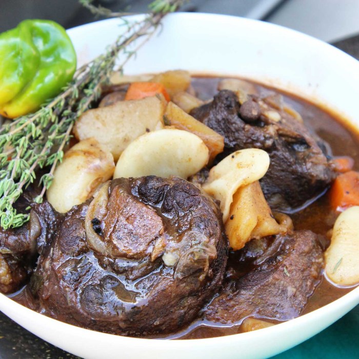 Oxtail with broad beans