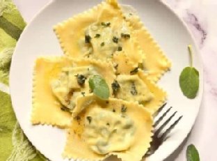 Homemade Spinach Ricotta Ravioli with Sage Butter Sauce