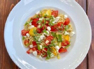 Light and Tasty Tomato Basil Mozzarella Pasta for a Hot Summer Evening