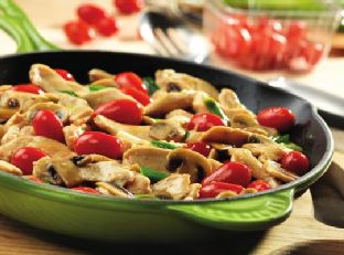 Chicken with Grape Tomatoes and Mushrooms