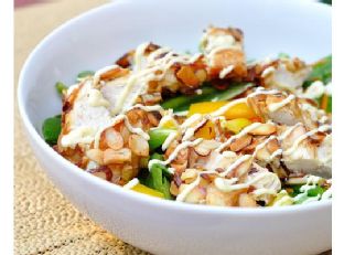 Almond-crusted Chicken Salad with Honey Mustard Dressing