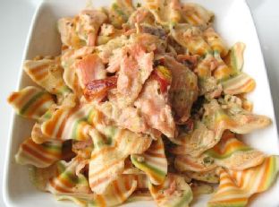 Artisan Farfalle Pasta With Smoked Salmon and Cream Sauce