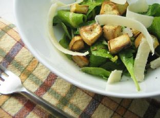 Arugula Salad With Sweet Potato Croutons