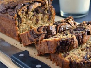 Banana Bread with Chocolate Swirl