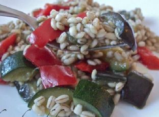 Barley salad with vegetables