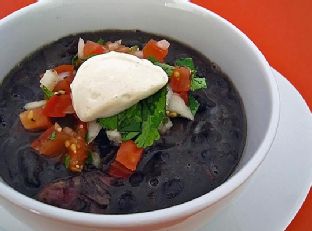 Black Bean Soup With Pico De Gallo and Chipotle Creme