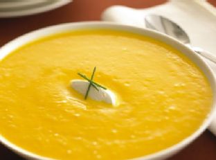 Butternut Squash Soup with Fresh Goat Cheese