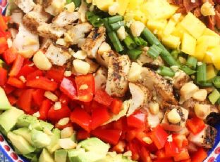 Caribbean Cobb Salad with Fire-Roasted Pineapple Vinaigrette