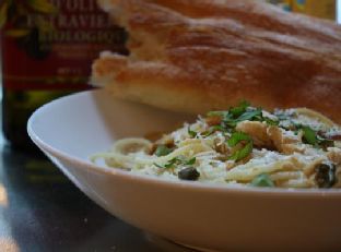 Chicken Spaghettini With Fried Capers