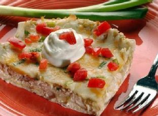 Chicken Verde Enchilada Casserole