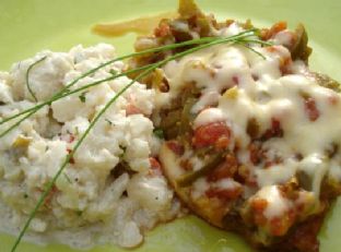 Chili chops with cauliflower salad