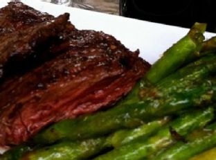 Chimichurri Skirt Steak with Grilled Asparagus