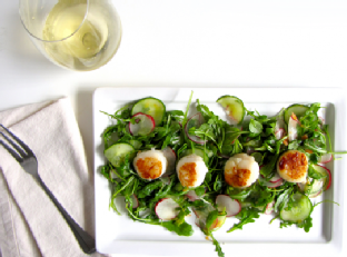 Citrus Arugula Salad with Seared Scallops