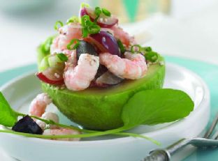 Coastal Avocado Salad with Grapes and Shrimp