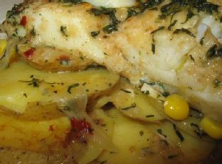 Cod and Potato Oreganata