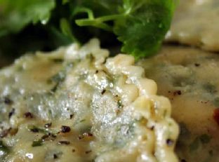 Coriander Ravioli With Pumpkin & Cottage Cheese Filling