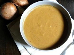 Cream of mushroom soup with smoked paprika and brown rice