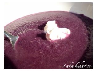 Cream of red cabbage soup