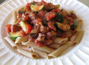 Creamy Ratatouille Over Penne