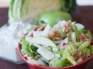 Crisp Winter Salad with Maple Gorgonzola Dressing