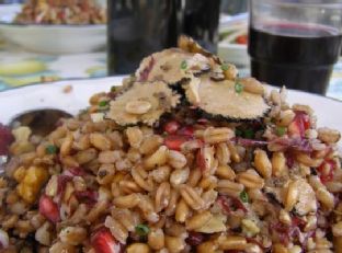 Fall Farro Salad with Pomegranate, Walnut & Truffles