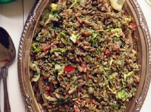 Farro salad with parsley pesto