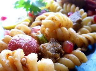 Fusilli With Eggplant & Sausage Chunks – Mediterranean Style Pasta